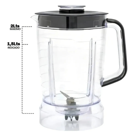 Copo De Liquidificador Mondial L-900w Turbo Preto L-850w