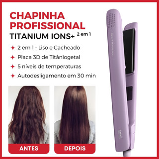 Chapinha Radiant Profissional Titanium Ions+ 2 Em 1 - LENA Íons Negativo E Aquecimento Rápido Bivolt