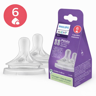Bico De Mamadeira Pétala 3.0 N°6 T6 - 6m+ 2 Unidades Líquidos Espessos Philips Avent em Oferta na Shopee