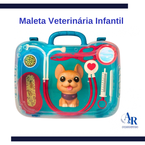 Maleta Veterinária Educativa Infantil Brinquedo Infantil Educativo Com Filhote Doutora Dr.