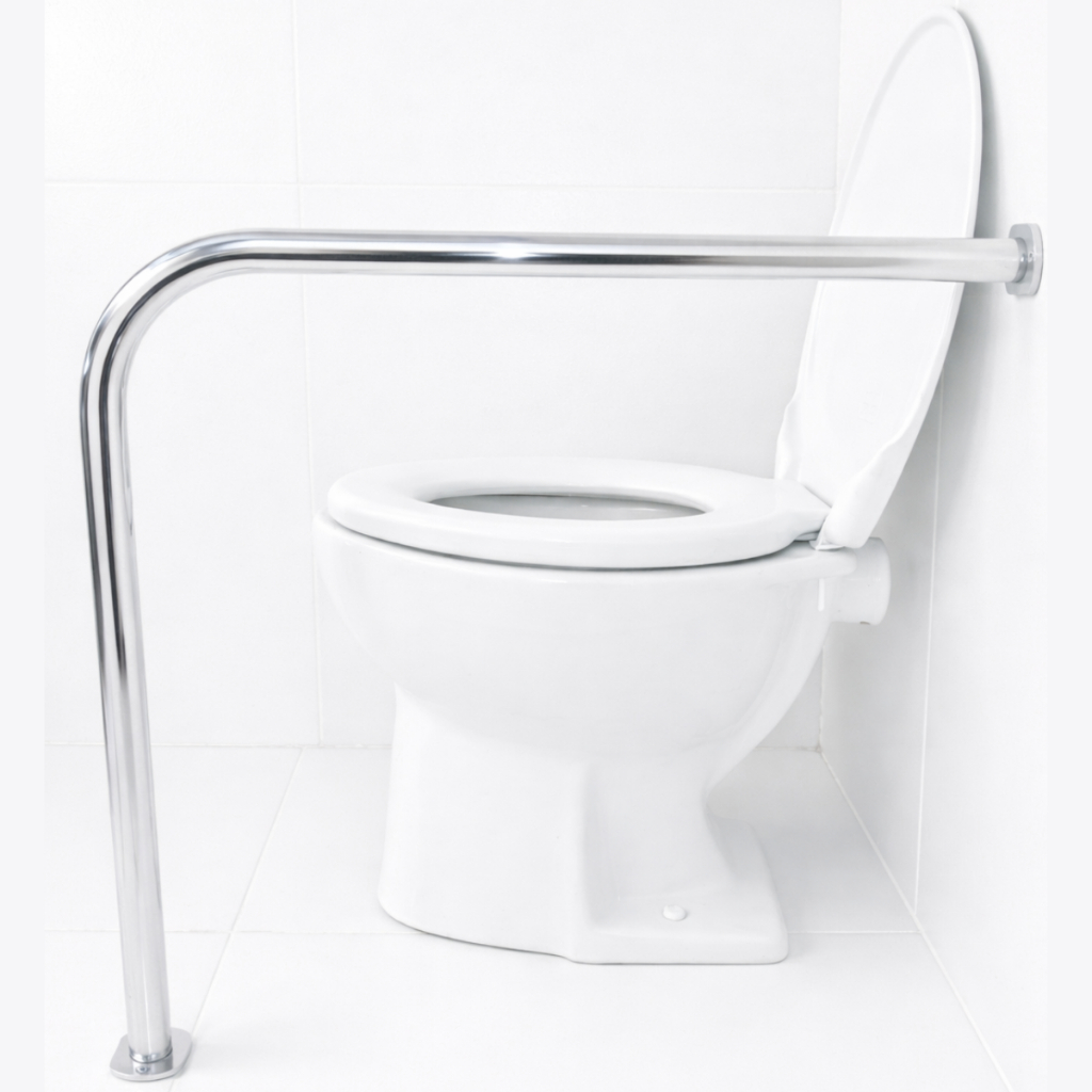 Barra De Apoio Em L 60x60 Para Vaso Sanitário De Alumínio