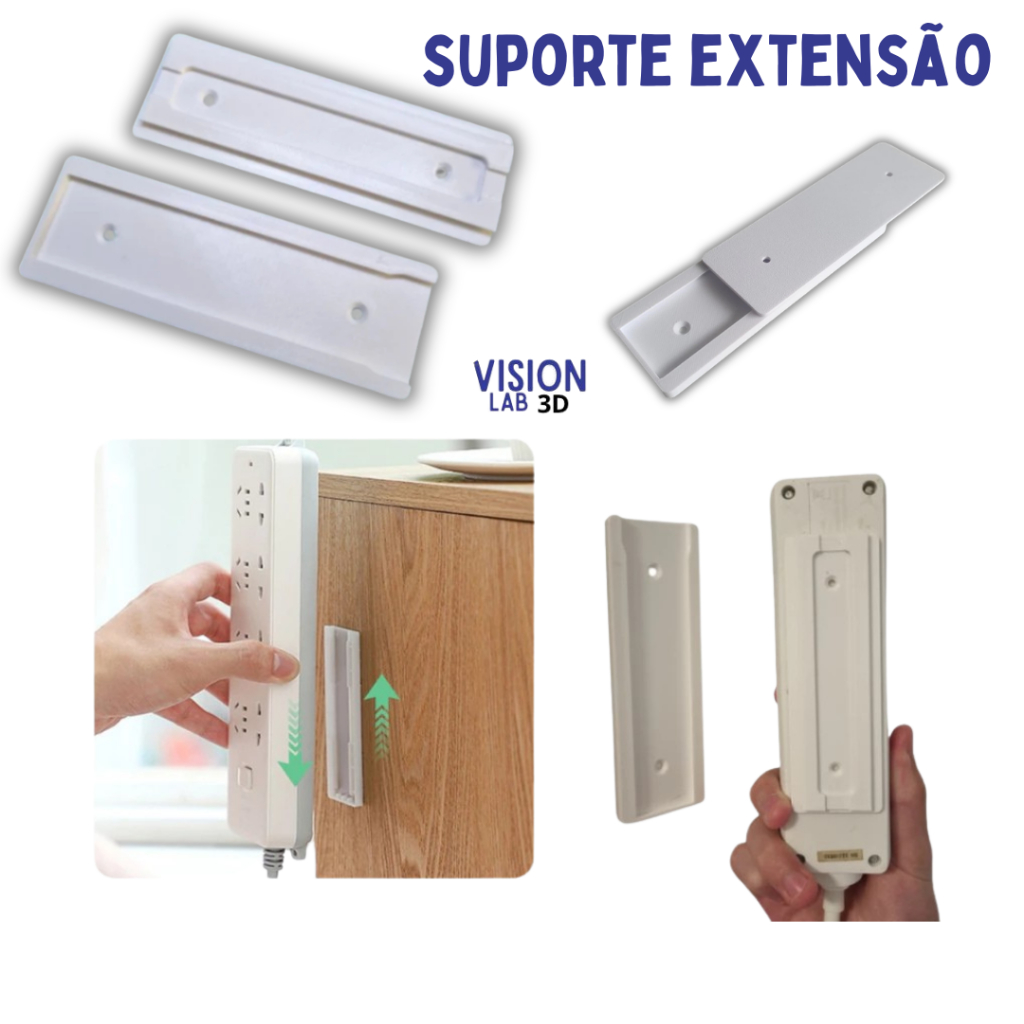 Suporte Adesivo p/ Extensão e Filtro de Linha Fita Já Aplicada, Com Furação em Oferta na Shopee