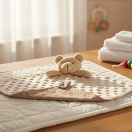 Naninha Bebê Com Porta Chupeta Plush Bolha Extra Macia