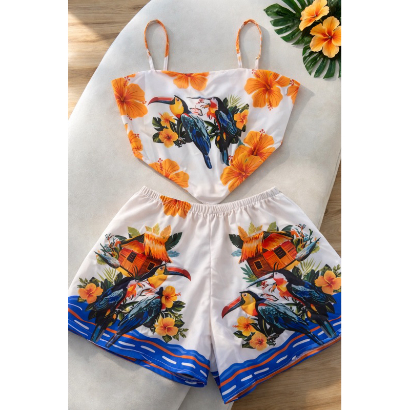 🔥OFERTA🔥Conjunto Beach Mood Feminino Alcinha com Short