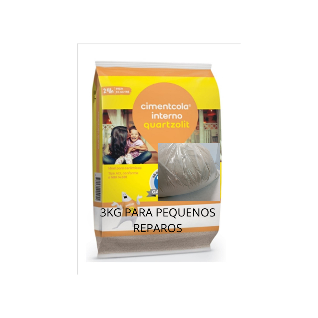 3kg de Argamassa Cinza comum para pequenos reparos (atenção para a quantidade)