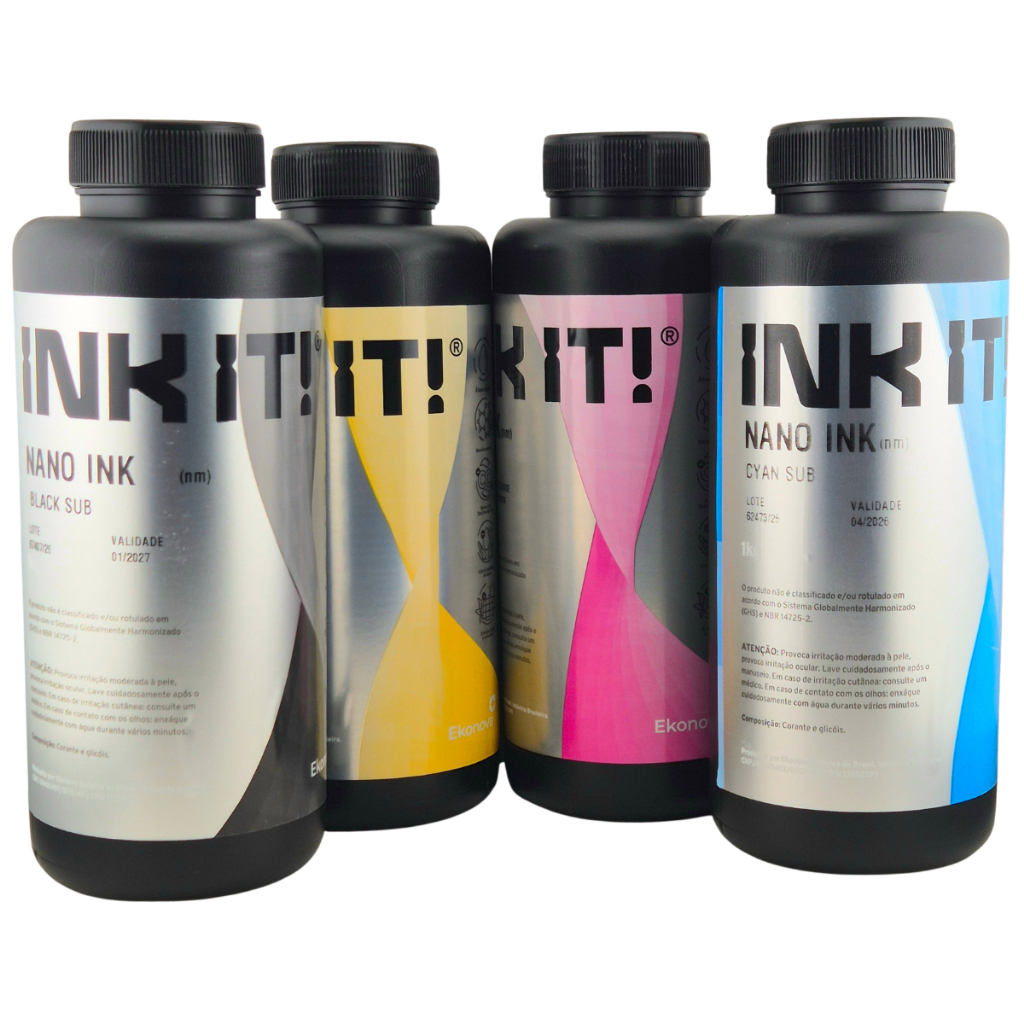 Kit Tinta Sublimática 4 Cores Perfil De Cores Icc 1kg L3250 L14150 L5590 L3150 L3110 L5290