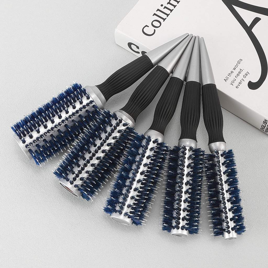 【MODELO EVOLUÇÃO】KIT 5 Escovas profissionais Cerdas javali e nylon Borracha Estendida Antiderrapante