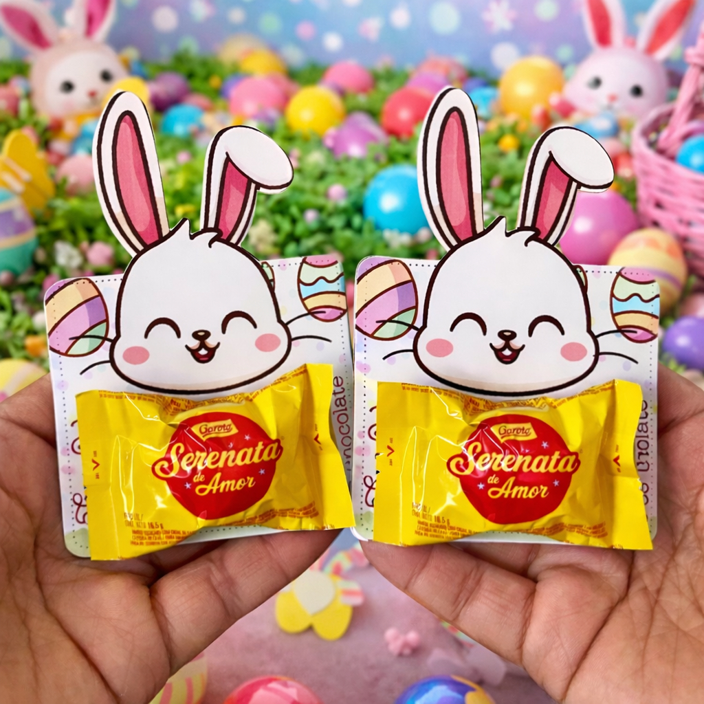 Kit Card de Páscoa  mimos Coelhinho da Páscoa Lembrancinha (nao acompanha chocolate)