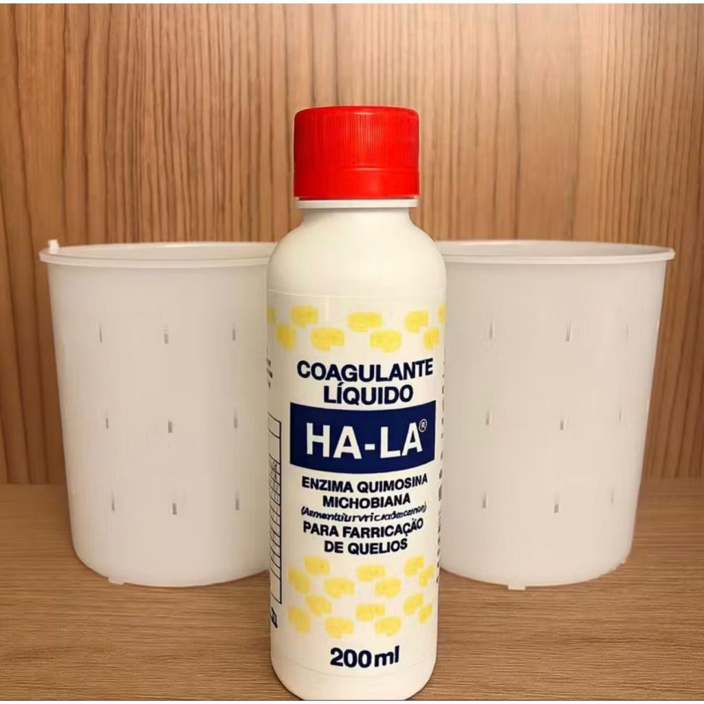 Kit 2 Formas para Queijo Minas 500 gramas+ 1 Coalho Líquido HA-LA 200ml – Produção de Queijo Frescal 500g