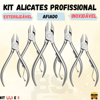Alicate de Cortar Unha Profissional Kit 1/2/3/5 UN Manicure Pedicure Removedor de Cutícula Aço inoxidavel em Oferta na Shopee
