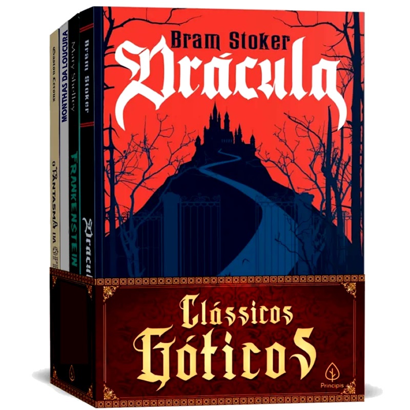Kit 4 Livros Clássicos Góticos: Drácula + Frankestein + Nas montanhas da loucura + Fantasma da Ópera em Oferta na Shopee