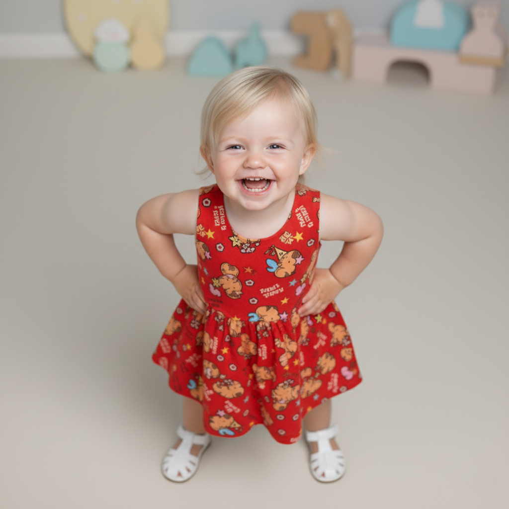 Vestido Infantil Feminino Regata Estampado em Malha Macia Leve para Dia a Dia Verão Modelos Sortidos