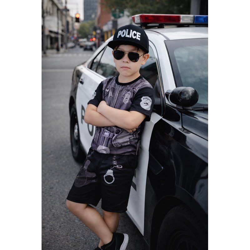 Fantasia Infantil Menino Policial com Boné em Oferta na Shopee