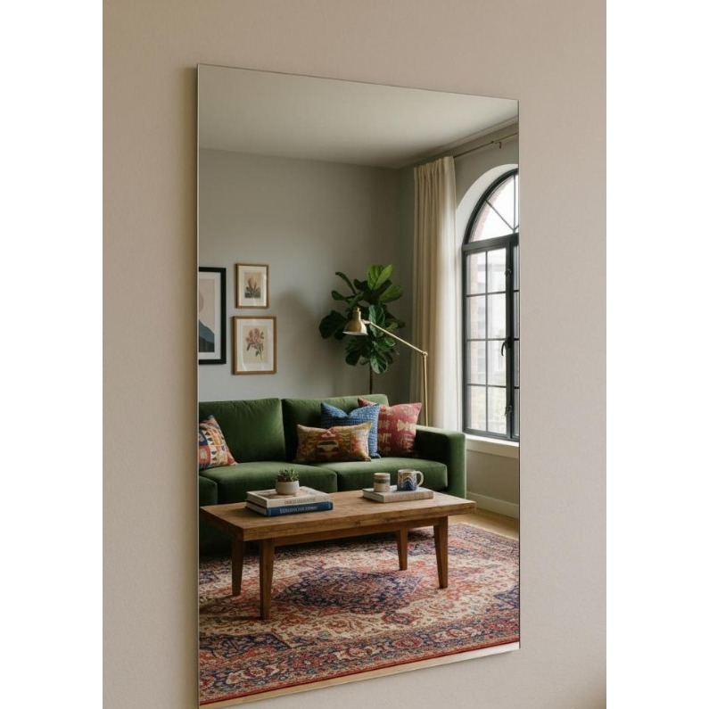 Espelho Grande 100x80 Lapidado Para Quarto/Sala/Banheiro Para Maquiagem Penteadeira Decora...