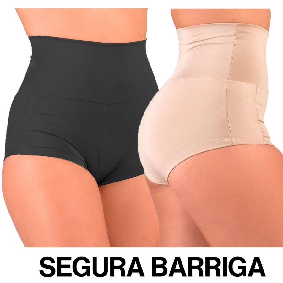 KIT Cinta Modeladora Cintura Alta Compressão Segura Barriga Short Feminino Escolha o KIT em Oferta na Shopee