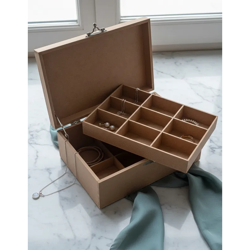 Porta Joias 26x18,5x10 em MDF com Bandeja Removível Prático Funcional em Oferta na Shopee