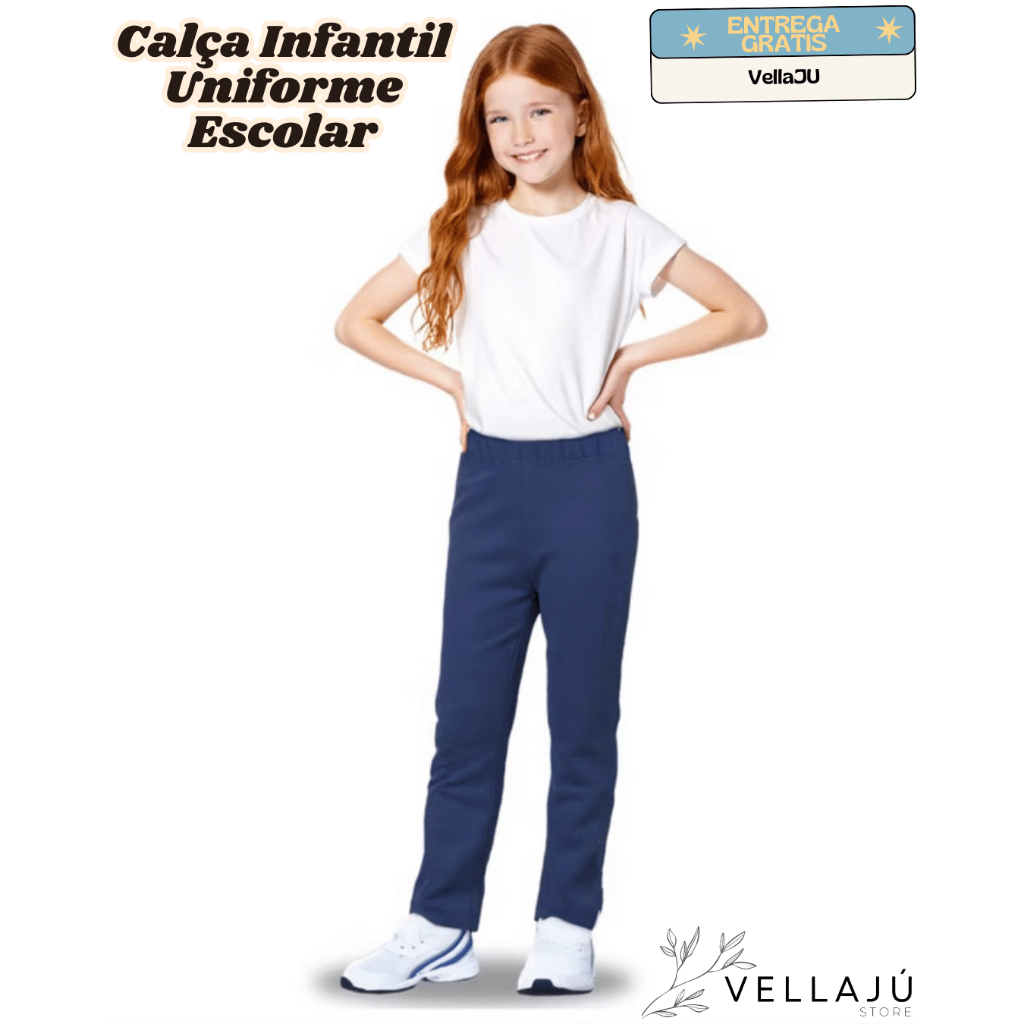 Calça Infantil Helanca Para Uniforme Escolar unissex