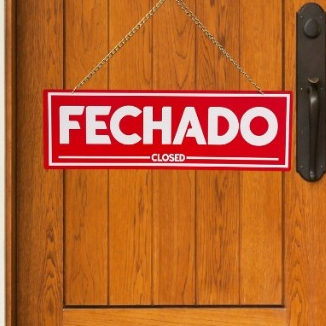 Placa Aberto Fechado Ventosa Sinalização Portas Vitrines 30x10cm Comércio Acrílico Espelhado em Oferta na Shopee