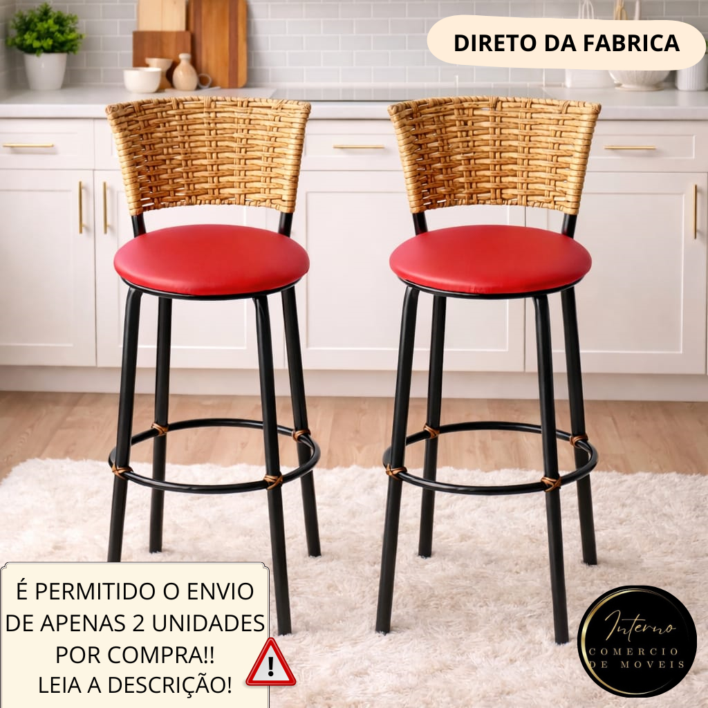 KIT 2 BANQUETAS ALTAS COR BANANA MESCLADA AREA DE COZINHA BALCÃO ÁREA GOURMET em Oferta na Shopee