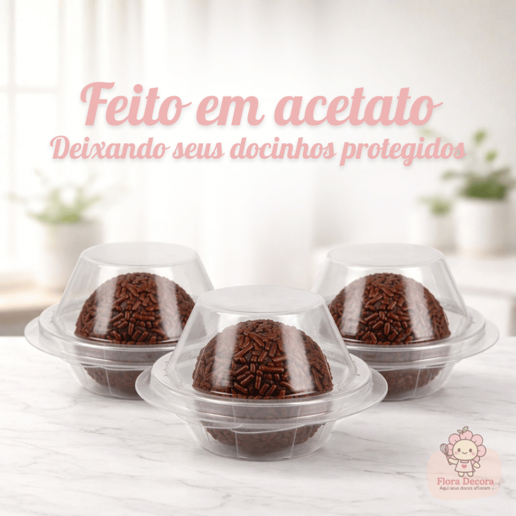 Kit 2000 Embalagem Para Brigadeiro Blister Individual Transparente Com Tampa