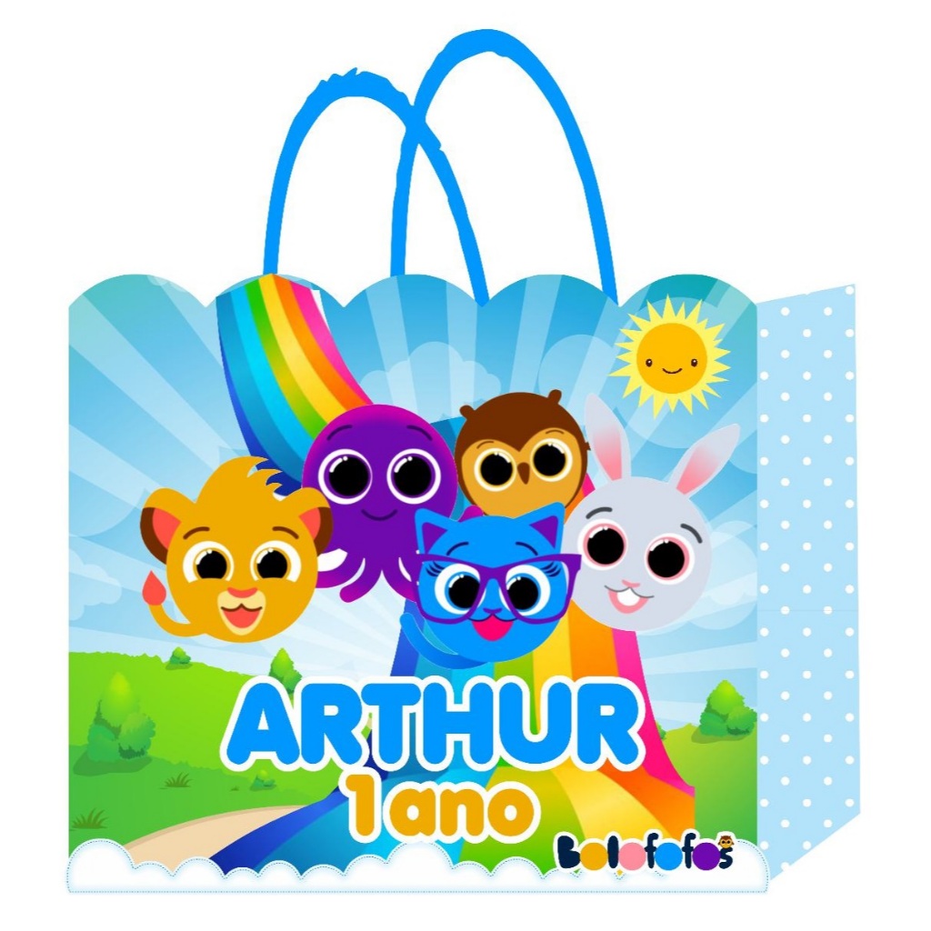 Sacolinha Bolofofos Menino Personalizada Lembrancinha Festa infantil Aniversario