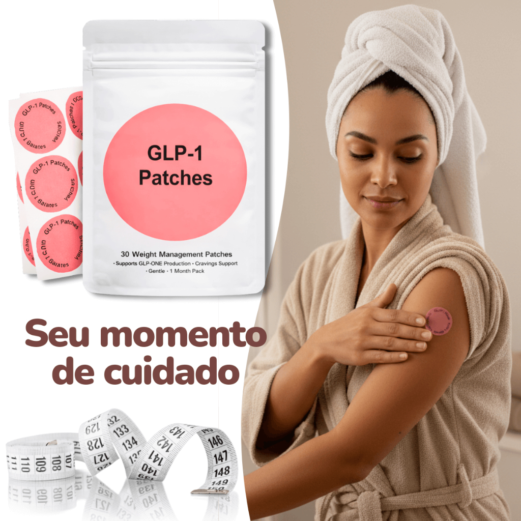 Adesivo Patch Corporal Slim GLP-1 Origem Natural, Auxílio Perda de Peso, Controle de Apetite e Redução de Medidas