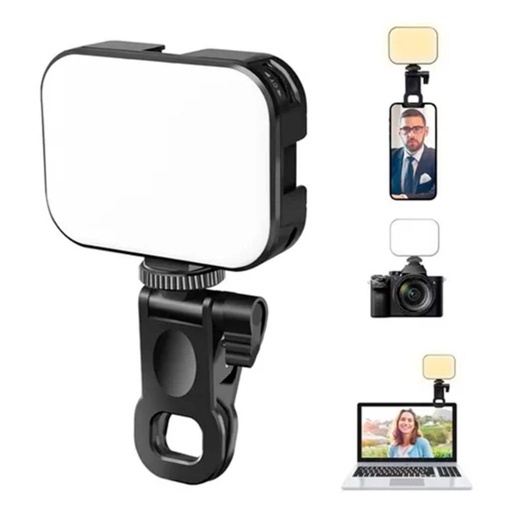 Luz Led De Preenchimento Rgb Camera + Suporte Cel Notebook
