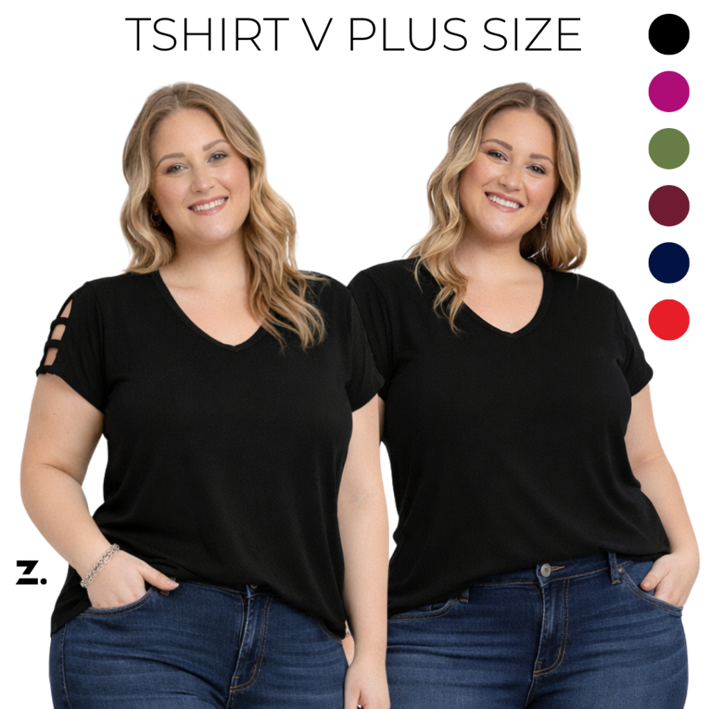 Blusa Plus Size Feminina Moderna Detalhe Aberto Manga Curta 0201 em Oferta na Shopee