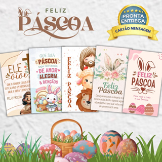 50 Ou 100 Cartões Mensagem Feliz Páscoa 9x5 cm em Oferta na Shopee