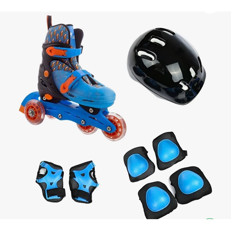 PATINS INFANTIL INLINE/TRILINE- BRINK+ COM KIT DE PROTEÇÃO COMPLETO + MOCHILA