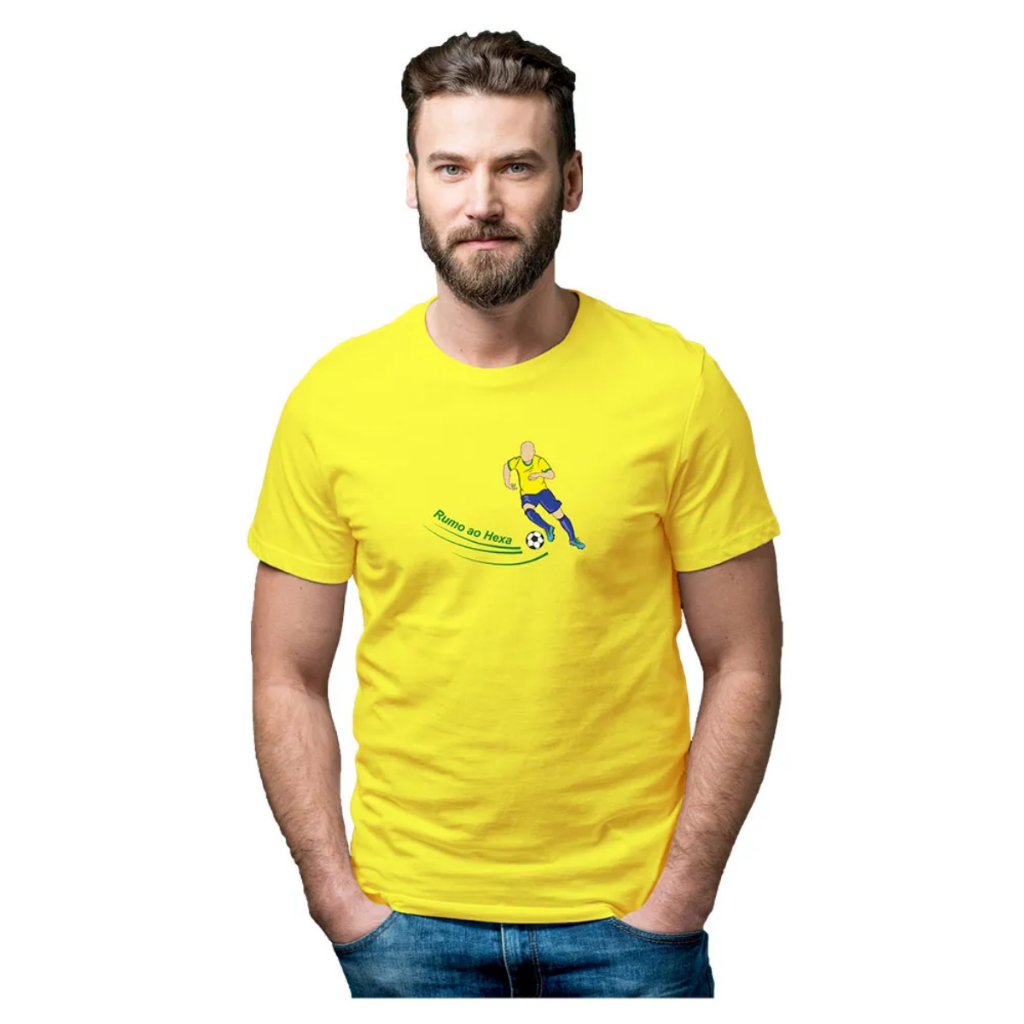 Camisa Camiseta Masculina Futebol Copa Do Mundo 2026 Brasil Seleção Brasileira Rumo Ao Hexa