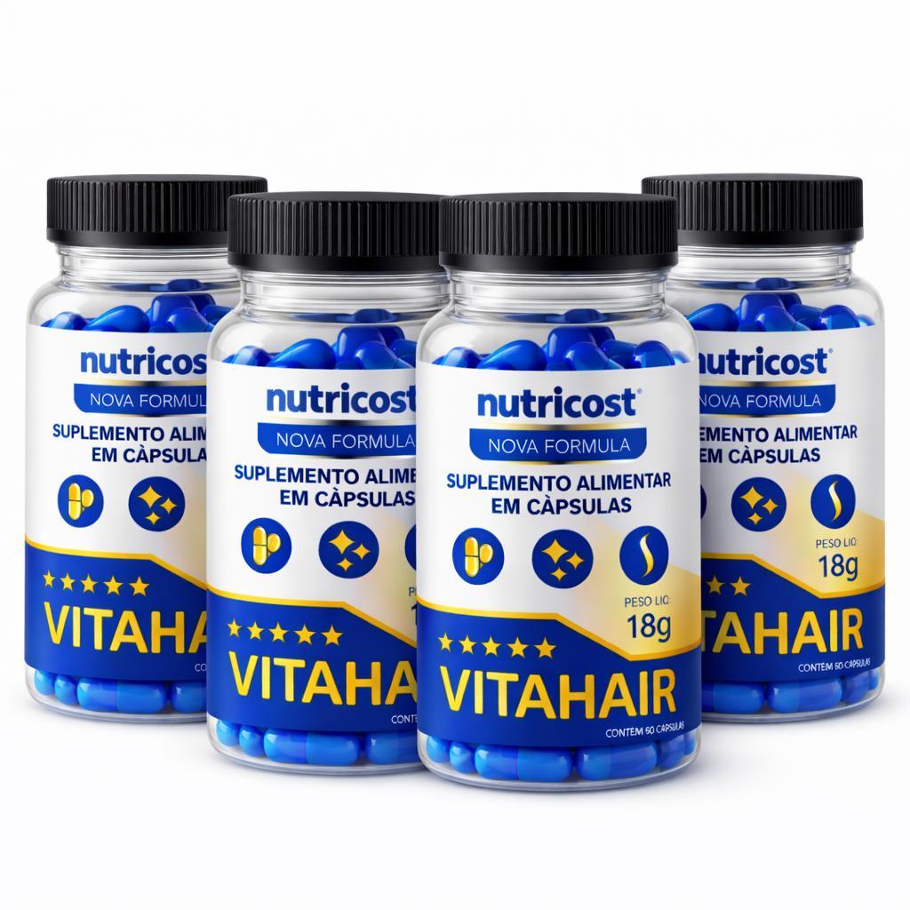 4 VitaHair Suplemento Cabelo Pele Unha 60 Capsulas
