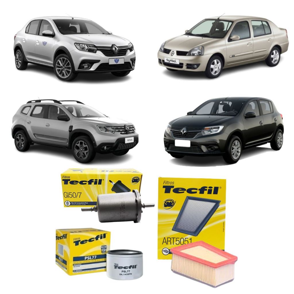 Kit Filtros Sandero Clio Logan Duster Symbol 1.6 16v Tecfil