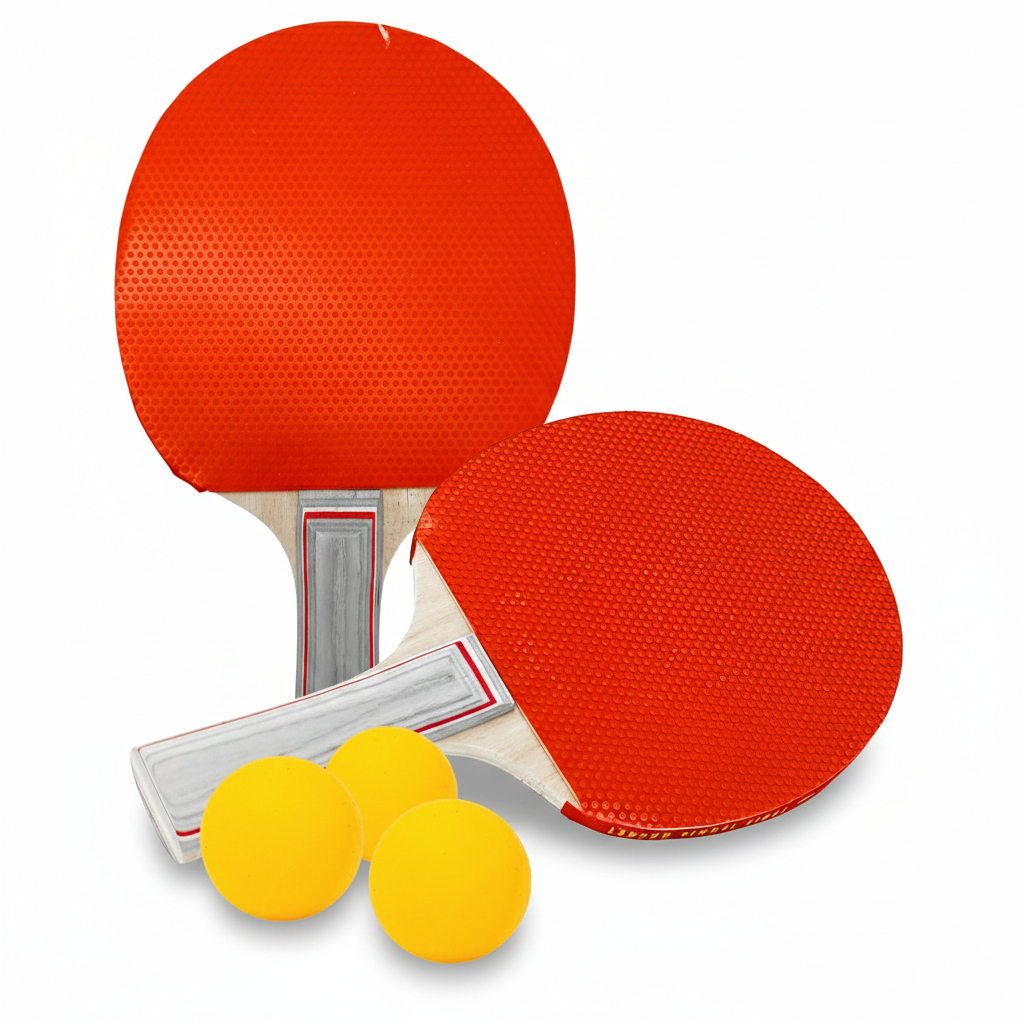 Kit Ping Pong Tênis de Mesa 2 Raquetes 3 Bolinhas Recreativo Iniciantes Lazer Treino Completo Jogo