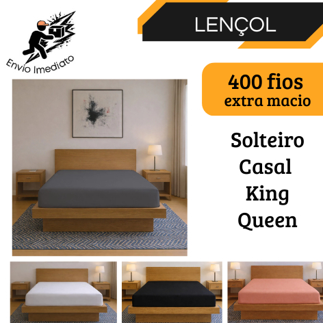 Lençol 400 Fios Micropercal Extra Macio Prime Solteiro Casal Queen King
