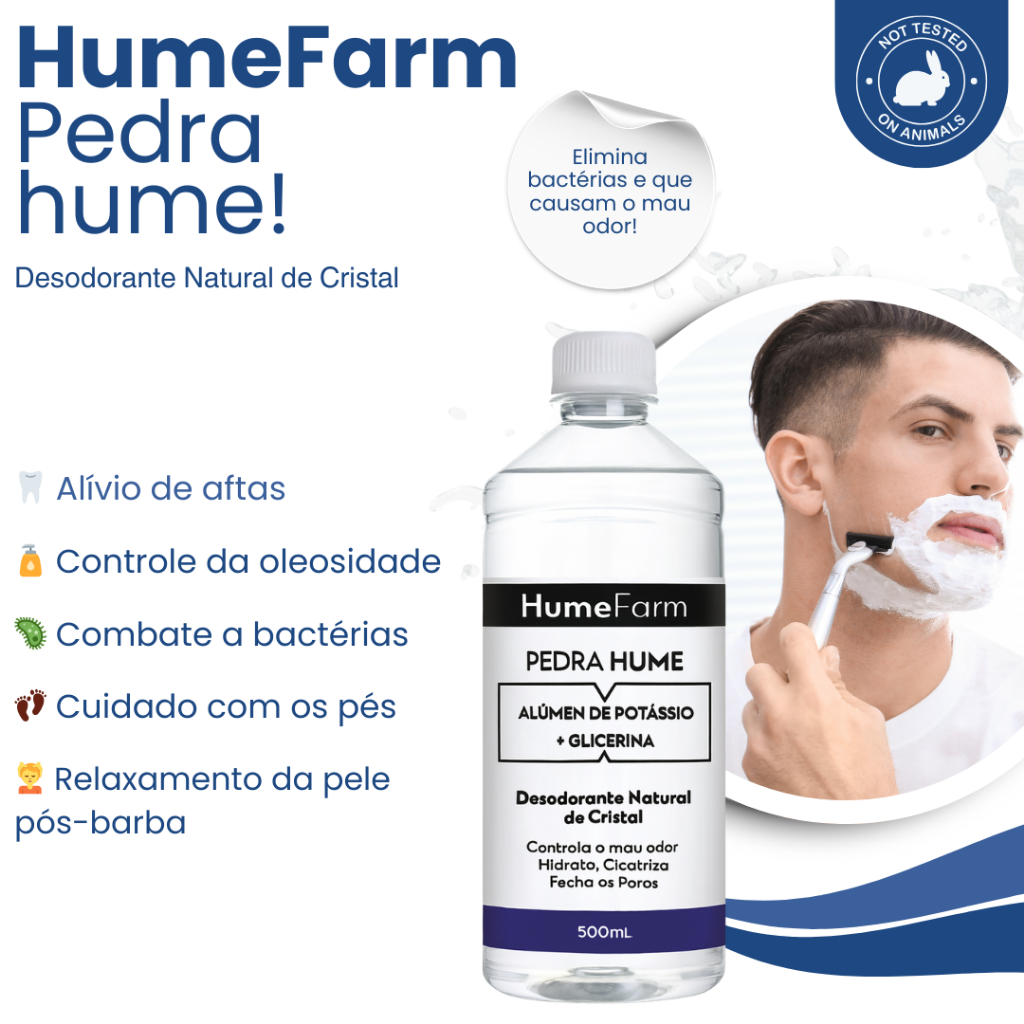 500ml de Pedra Hume Com Glicerina Desodorante de Cristal