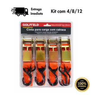 Cinta de Amarração com Catraca 4,5m x 25mm Suporta 400kg Gancho Revestido – Aço Carbono Reforçado em Oferta na Shopee