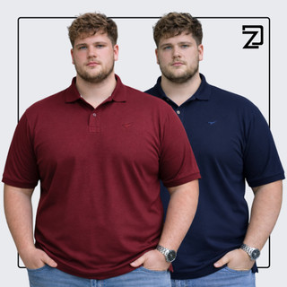 Kit 2 Camisa Gola Polo Plus Size Masculina do G1 ao G5