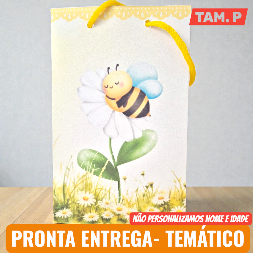 Sacolinha Personalizada ABELHINHA MARGARIDA Lembrancinha Surpresa de Festa - PEGUE E MONTE