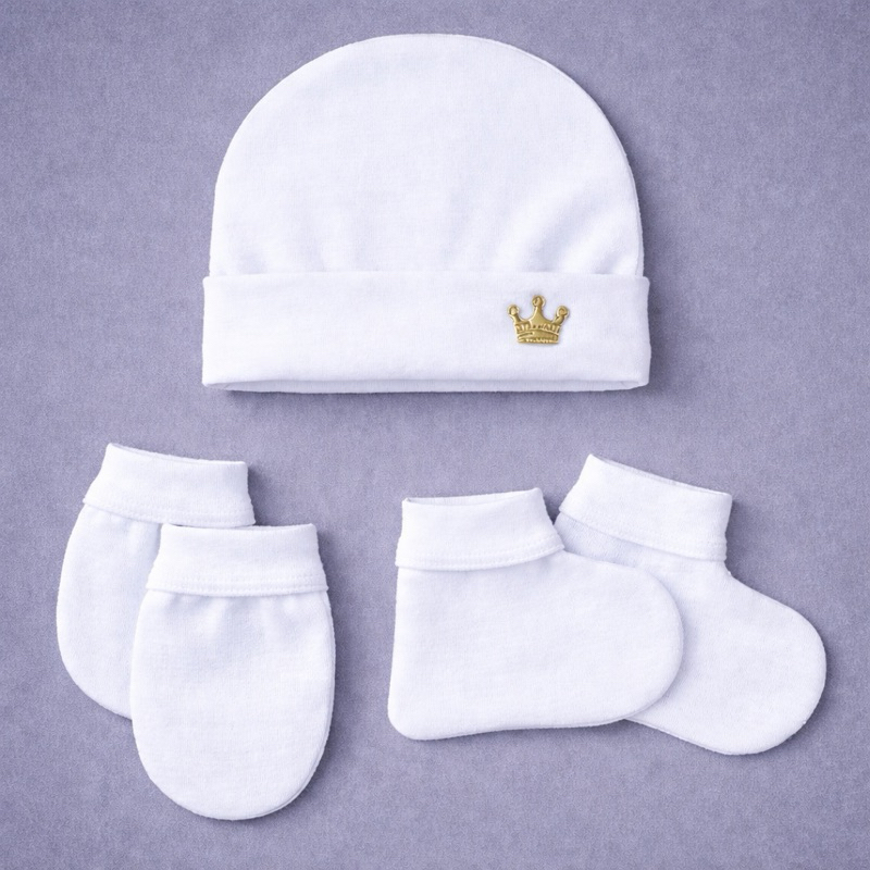 Touca , Luvas e Sapatinho,  kit 3 Peças Bebê 0-3 Meses Gorro Menina e Menino em Oferta na Shopee