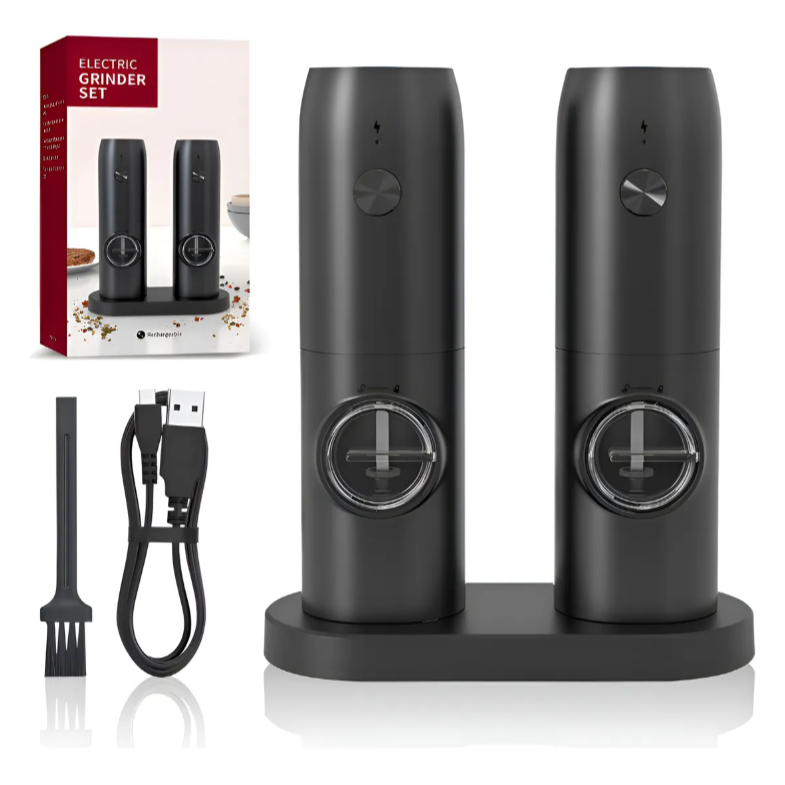 Conjunto De Moedor De Café Grãos Triturador Elétrico A Bateria 127/220v Preto