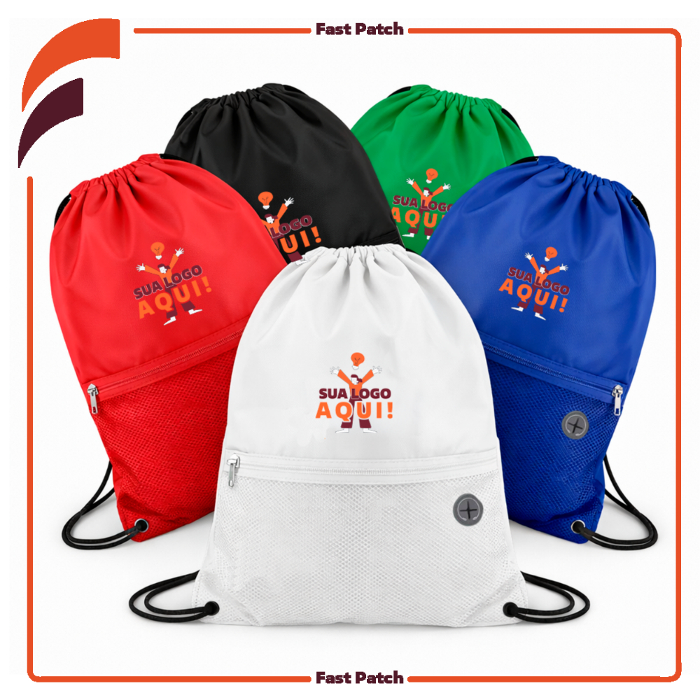 Kit 20 Mochila Sacola Bag Bolsa Personalizada Esportiva Masculina Feminina Impermeável Poliéster