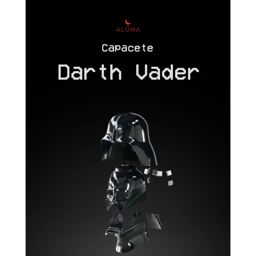 Capacete Darth Vader 3D em PLA – Tamanho Grande | Montado | Pintado ou Não Pintado | Decorativo Geek