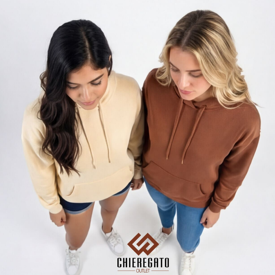 Kit Com 2 Blusa de Frio Casaco Moletom Feminino Masculino Casual Com Capuz Liso Conjunto Promoção
