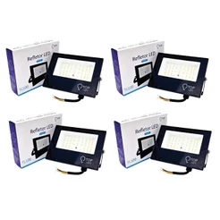 Kit 2, 3 ou 4 Refletor 100w led olofote projetor ip66 Bivolt 110/220V Branco Frio A Prova D'água