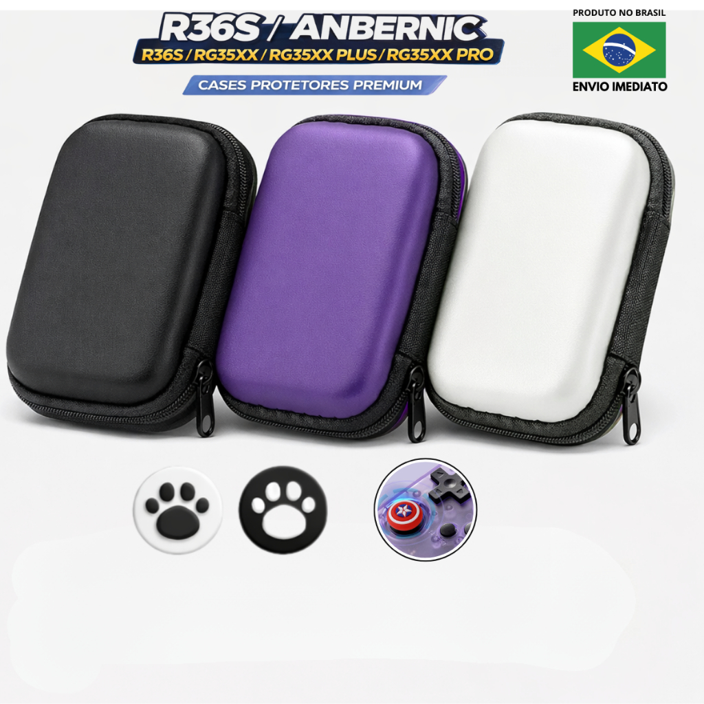 Case R36S Com Grip Stick P/ Console Portátil / R36S / Anbernic RG35XXPro / RG35XX / RG35XX Plus/ L35 em Oferta na Shopee