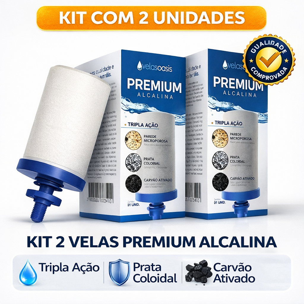 02 Velas Para Filtro De Barro Tripla Ação PREMIUM ALCALINA Para Todos Os Filtros - ENVIO IMEDIATO em Oferta na Shopee