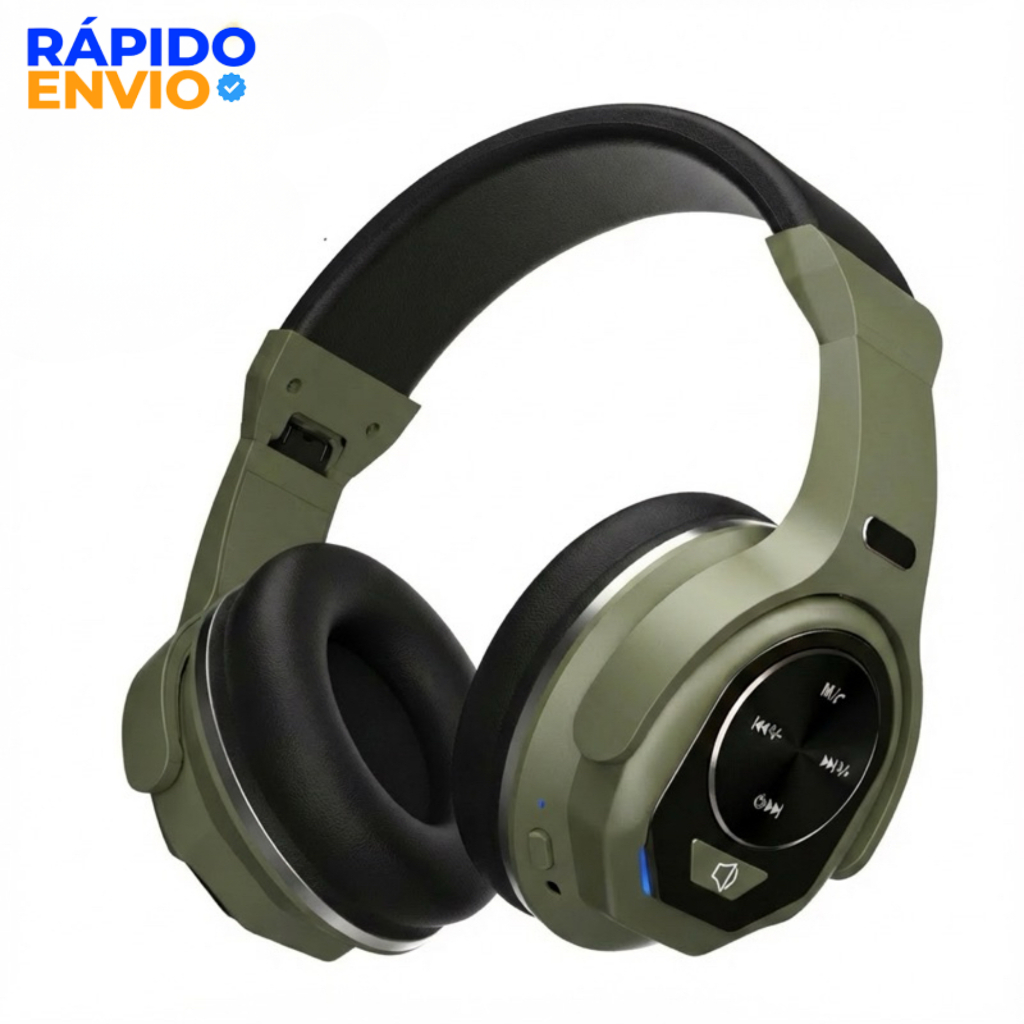 Basike x Inova Fone Bluetooth Sem Fio com Microfone | Graves Potentes | Rádio FM | Cartão de Memória  Bateria Longa