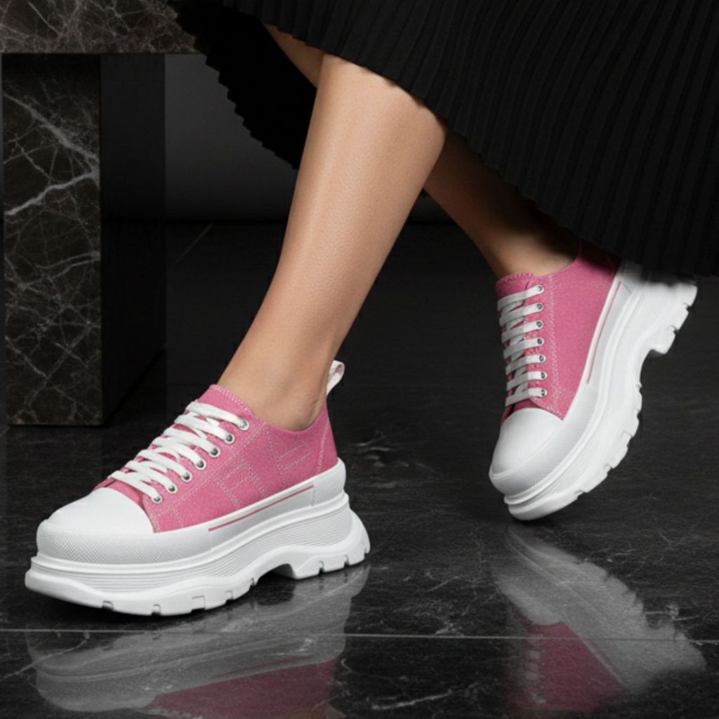 Tênis Plataforma Feminino Influencer Sola Alta Confortavél Leve Sneaker Casual Sophia