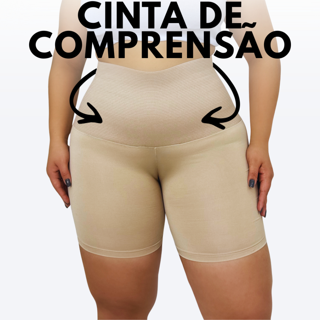 Short Modelador Segunda Pele Liso Anágua Feminino Bermudinha Para Vestir Por Baixo Da Roupa Alta Compressão